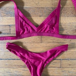 Fae swim, magenta, small top/med bottoms
